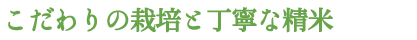 こだわりの栽培と丁寧な精米